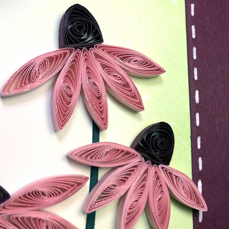 Quilled Coneflowers Card with Distress Ink