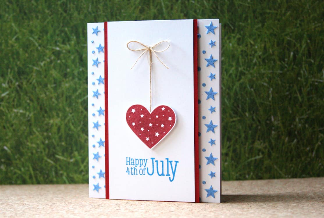 A Fourth of July Card Embossed With Paste