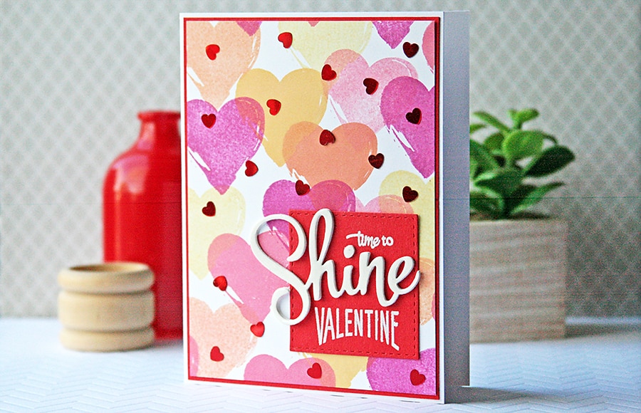 Shine Valentine with DIY Patterned Paper Background