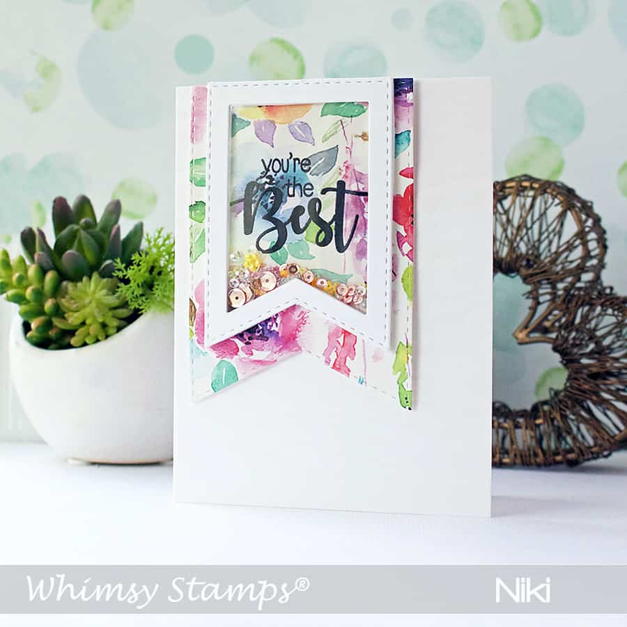 Clean & Simple Banner Shaker Card with Patterned Paper