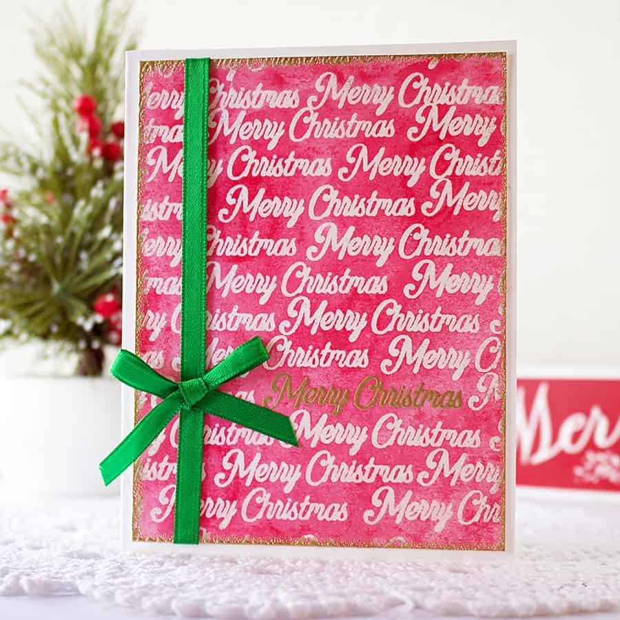 Merry Christmas + Distress Crayon Emboss Resist