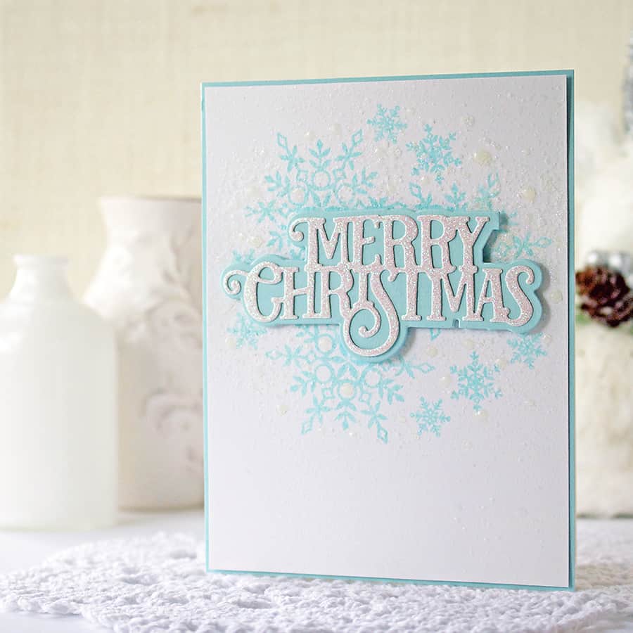 How to Make a Wintry Background with Distress Resist Spray + Nuvo Glitter
