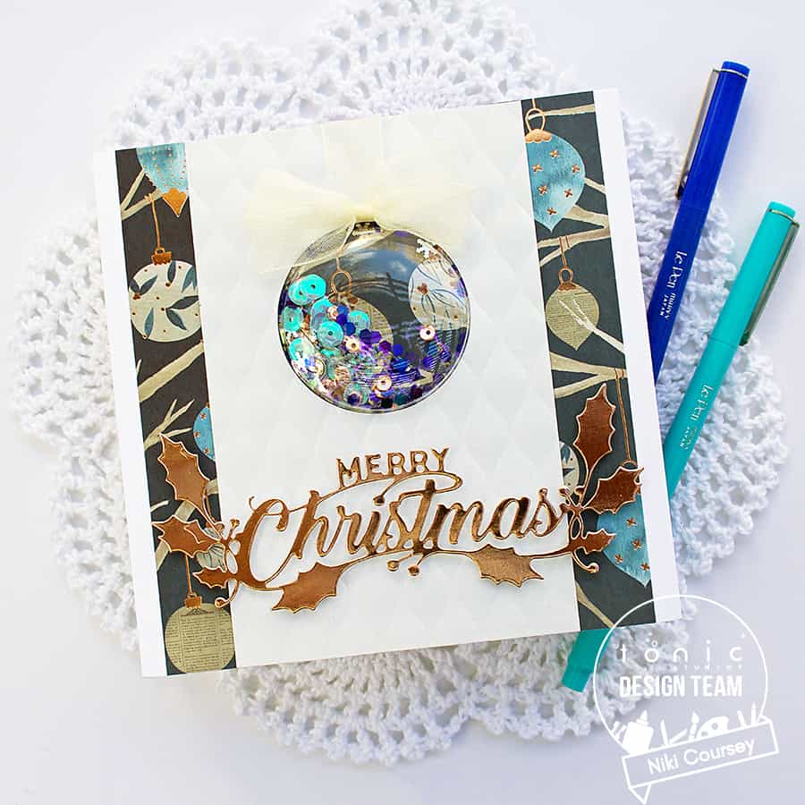 Square Shaker Ornament  Card for Christmas