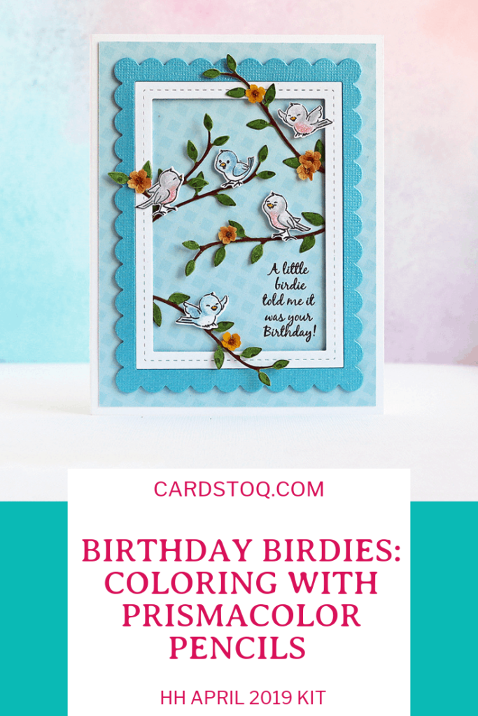 BIRTHDAY BIRDIES: Coloring with Prismacolor Pencils and the Hedgehog Hollow April 2019 Kit