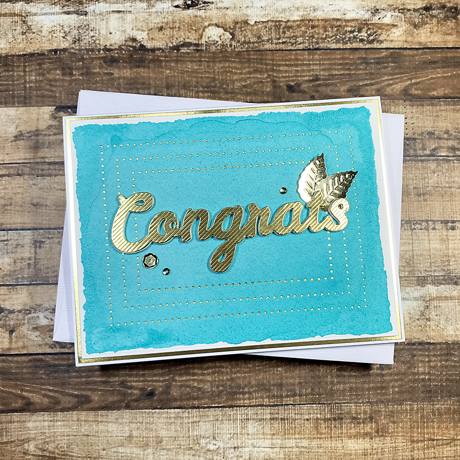 Congrats Card with Spellbinders Modern Essentials Collection