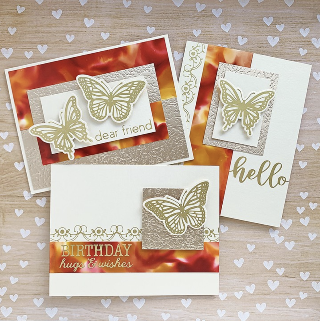 Spellbinder Glimmer Hot Foil butterflies, from Cardstoq. Embrace your creativity!